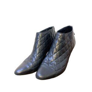 CHANEL Black Quilted Ankle Boots